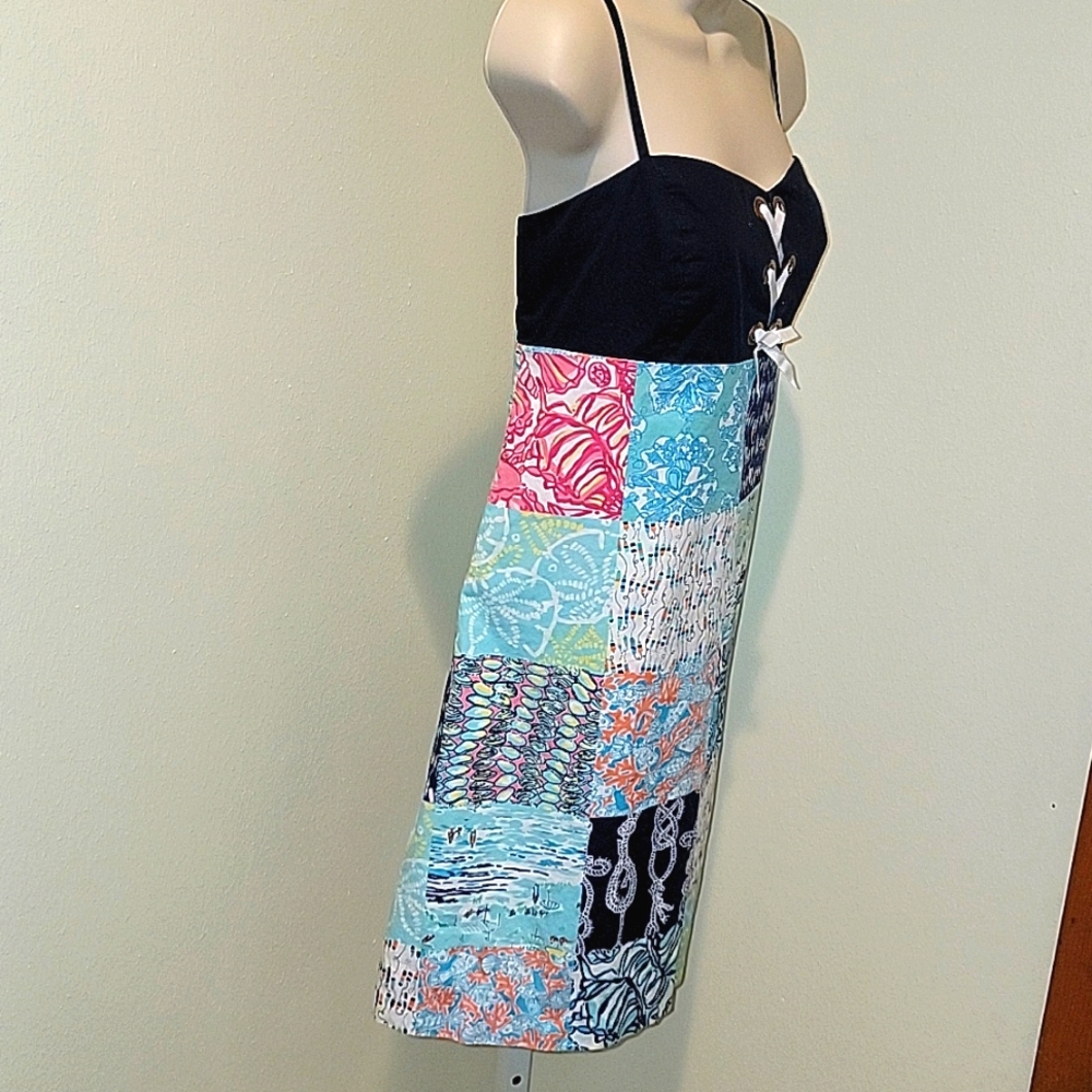 LILLY PULITZER RILEE MIXED PATCHWORK PATTERN SUNDRESS - Picture 5 of 10